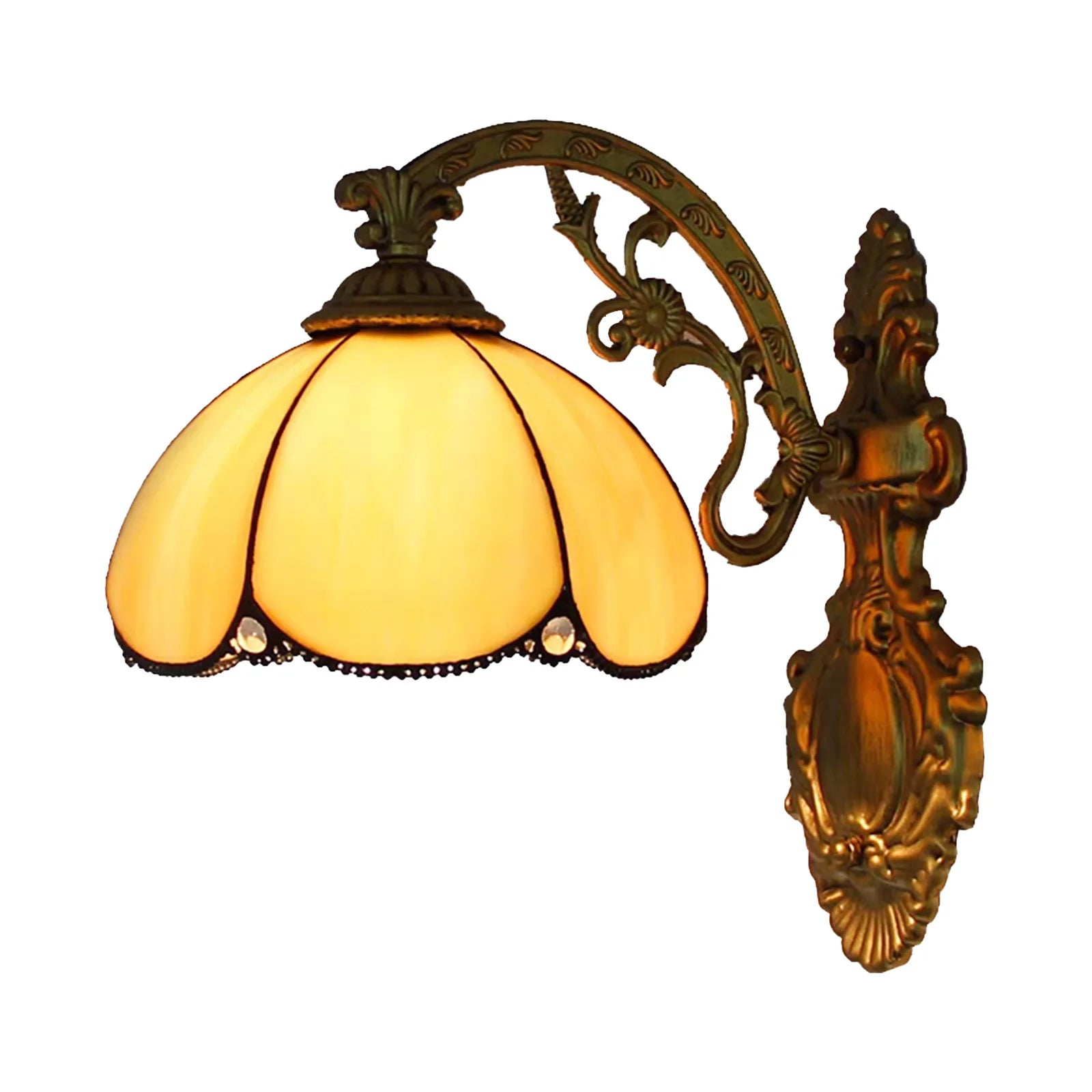 European Tiffany Colorful Glass Wall Lamp Bedroom Bedside Lamp Retro Creative Dining Room Balcony Aisle Staircase Light