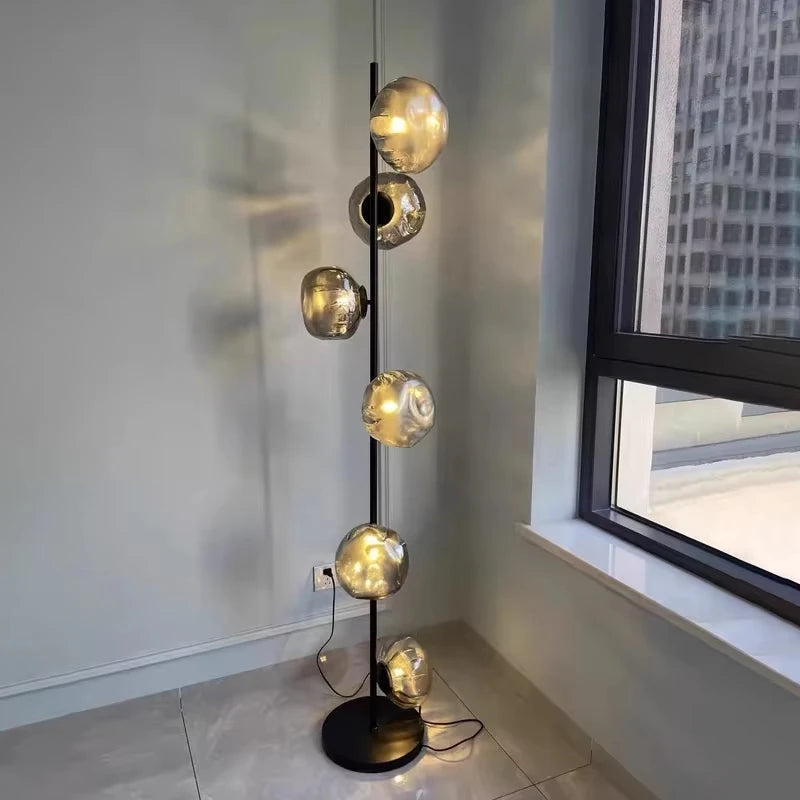 Italian Style Floor Lamp Light Luxury Living Room Bedroom Lava Glass Villa Nordic Minimalist Vertical Atmosphere Art Lamp 2025