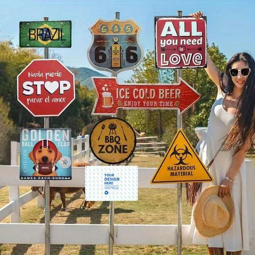 2D Flat, 2D Wall Art- Tuscan Olive Style Painting- Retro Metal Tin Picture, Art Decoration, Easy Installation, 19.81x29.97cm, In