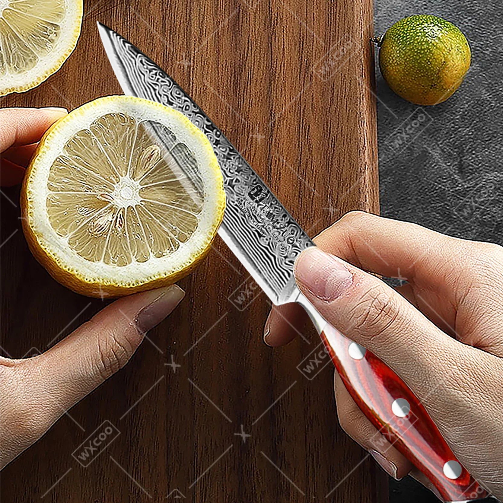 TAMZUO Damascus Steel Chef's Knife Professional Japanese Kitchen Knife Butcher Knife Wooden Handle Hnad Forged Meat Cleaver