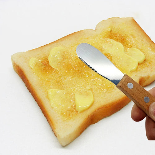 1Pcs Butter Spreader Knifes,Stainless Steel Sandwich Spreading Knifes with Wooden Handle for Kitchen,Jam Toast Cheese Spatula