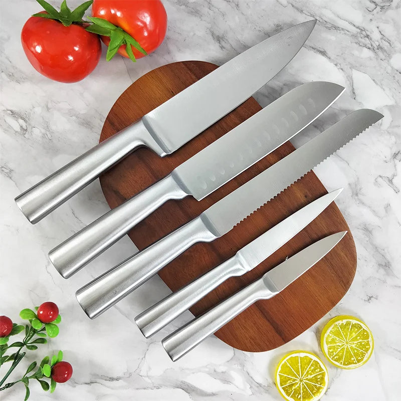 Kitchen Knife set 5-piece stainless steel kitchen with hollow handle Chef's knife Japanese knife Multi-purpose knife Fruit knife
