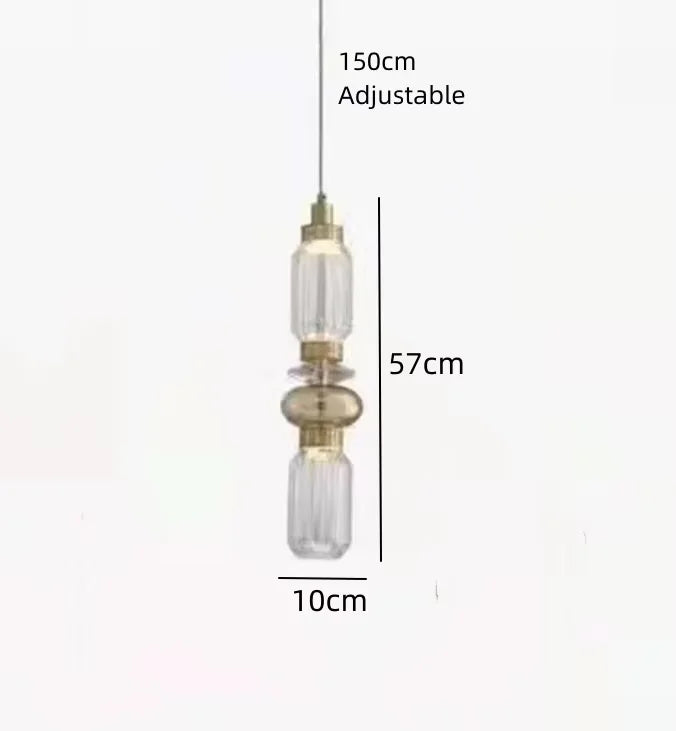 Italian Luxury Crystal Glass Chandelier Danish Design Vintage Clear Amber pendant lamp American bedside kitchen island LED lamp