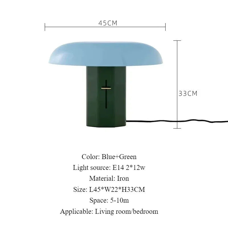 Italian Wrought Iron Table Lamp Creative Mushroom Shaped Design Living Room Bedroom Decoration Indoor LED Lighting Fixtures