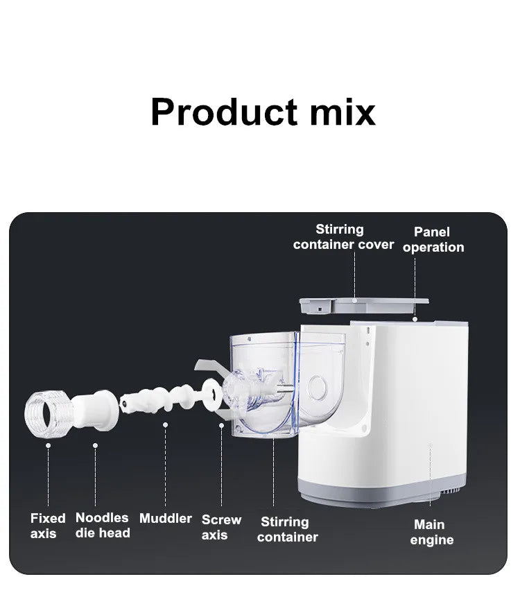Automatic Pasta Maker Household Pasta Noodle Maker Dumpling Intelligent Noodle Making Machine Electric Dough Mixer 13 Molds