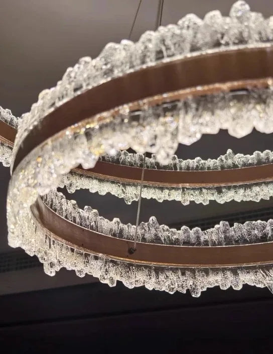 Italian iceberg modern light luxury style living room chandeliers high-end dining main light 2025 new round atmospheric lighting