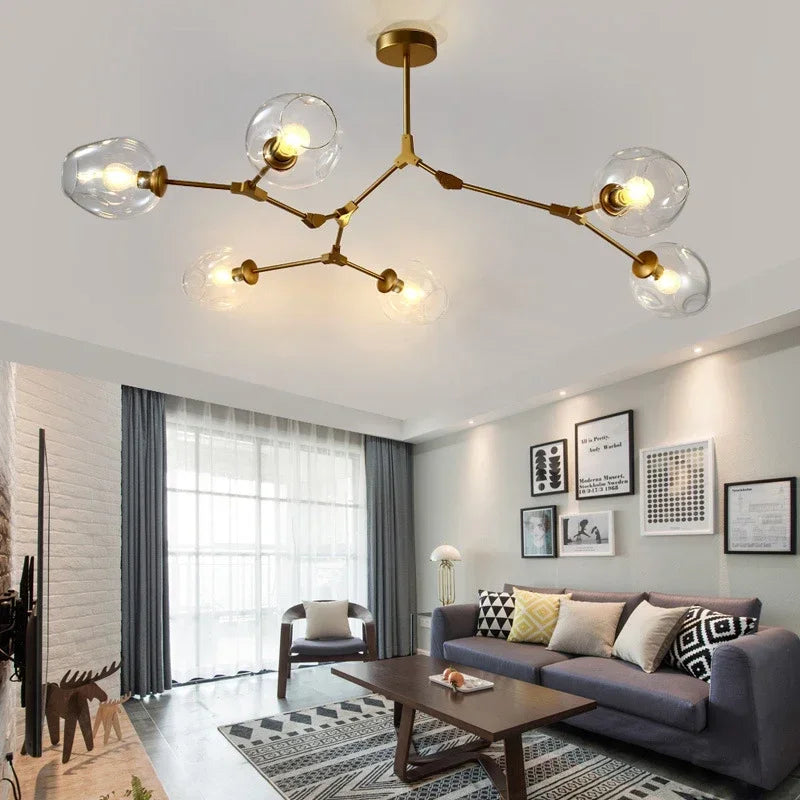 Modern Lustre Glass Chandelier LOFT LED Ceiling Lamp Pendant Lamp Living Dining Room Home Decor Hanging Lights Kitchen Fixtures