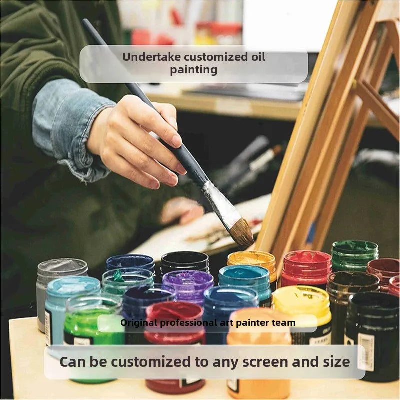 Hand-painted Oil Painting Paintings of Stephane Braud, Acrylic Painting, Paint Bucket with Paint Framed, Ready to Hang