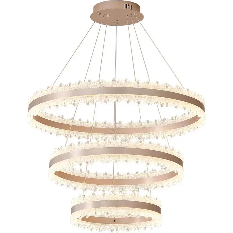 Italian iceberg modern light luxury style living room chandeliers high-end dining main light 2025 new round atmospheric lighting