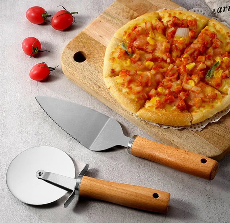 Pizza Oven Accessories Supplies Pizza Wheel Server Oven Brush Pizza Cutter Rocker Pizzas Peel Shovel for  Kitchen Outdoor Grill