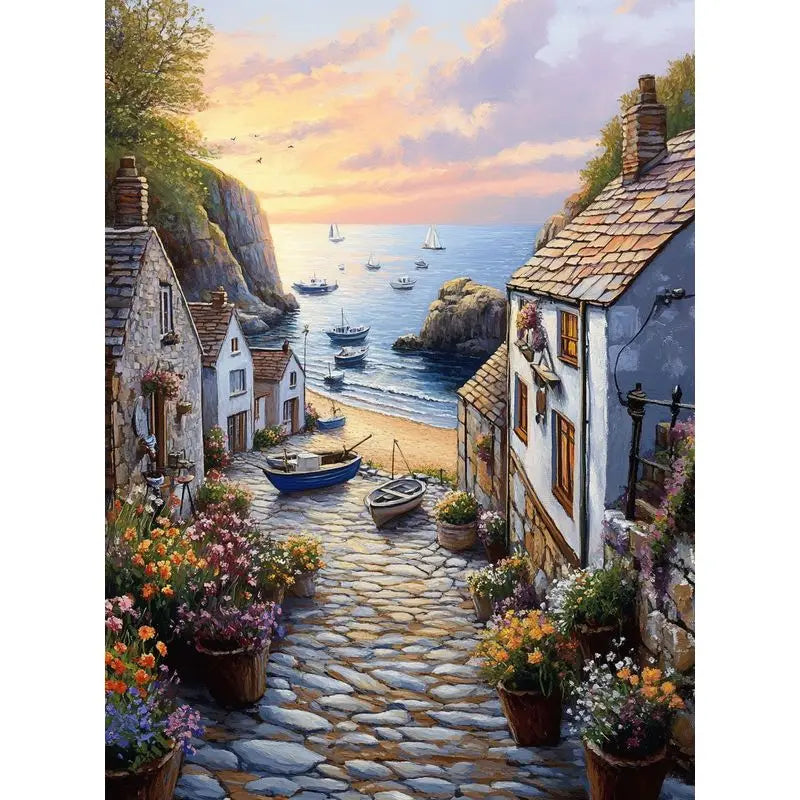 CHENISTORY Painting By Number Seaside  Landscape For Adults Picture By Numbers House Paint On Canvas DIY Frame Home Decoration