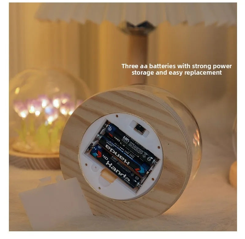 20 Tulip Flowers Finished Night Light Ornament Creative Handmade DIY Simulation Flower Lamp Holiday Gift Decoration