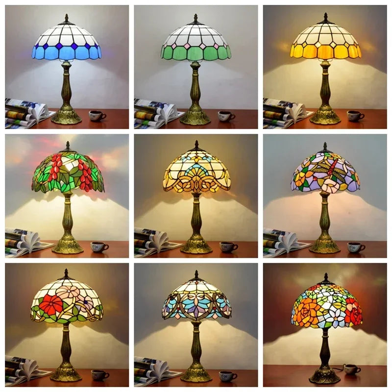 2025 Turkish Table Lamp Tiffany Stained Glass With Dragonflys Vintage Desk Lamp Bedroom Mediterranean Restaurant Home Deco Light