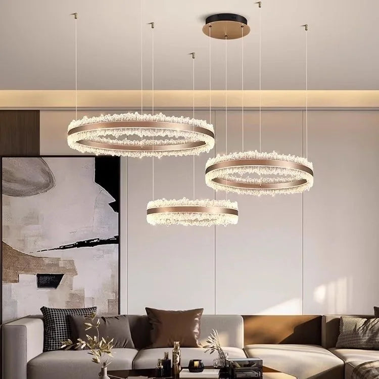 Italian iceberg modern light luxury style living room chandeliers high-end dining main light 2025 new round atmospheric lighting