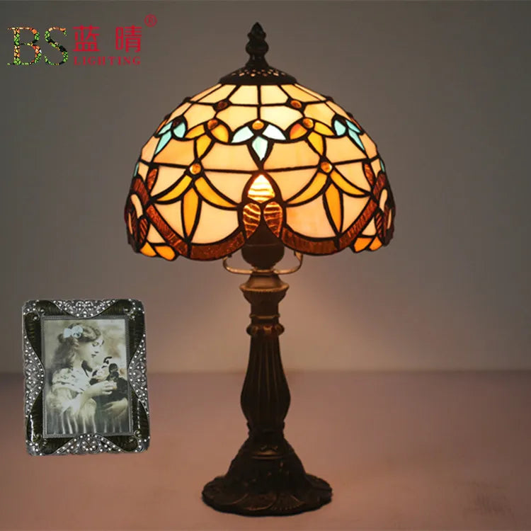 European Tiffany Table Lamp For Indoor Bedroom Bedside Retro Creative Restaurant Cafe Bar Study Table Lamp