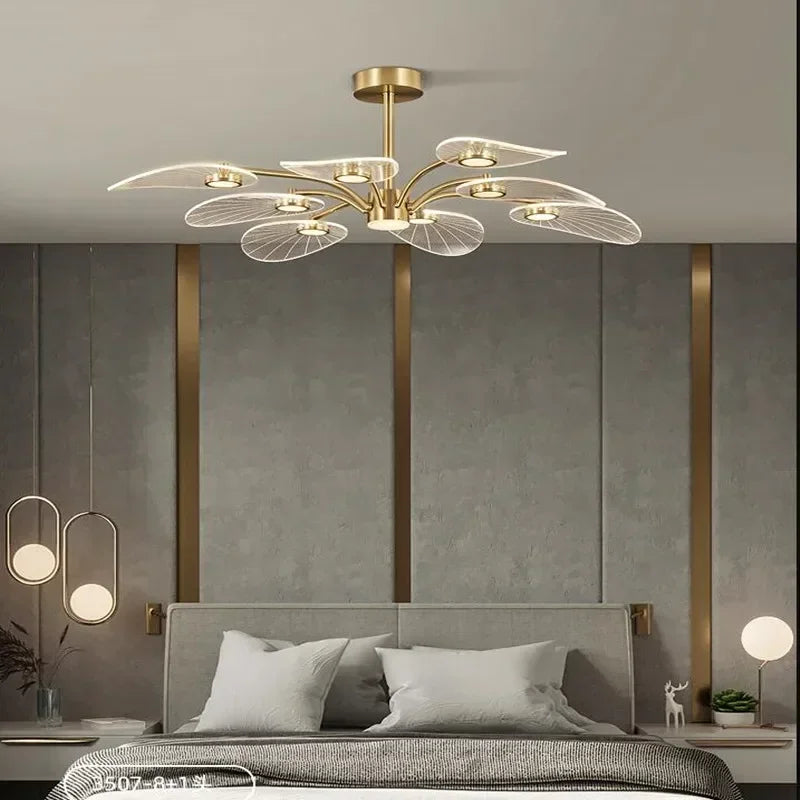Nordic ceiling light luxury Design lotus lamp lustre gold arcylic hanging lights Decoration Dining Room island kitchen light