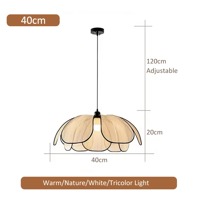 Nordic Modern Retro Chandelier LED Hand-woven Lotus 3 color French Cream Pendant Lamps Bedroom Living Room Lighting Fixtures