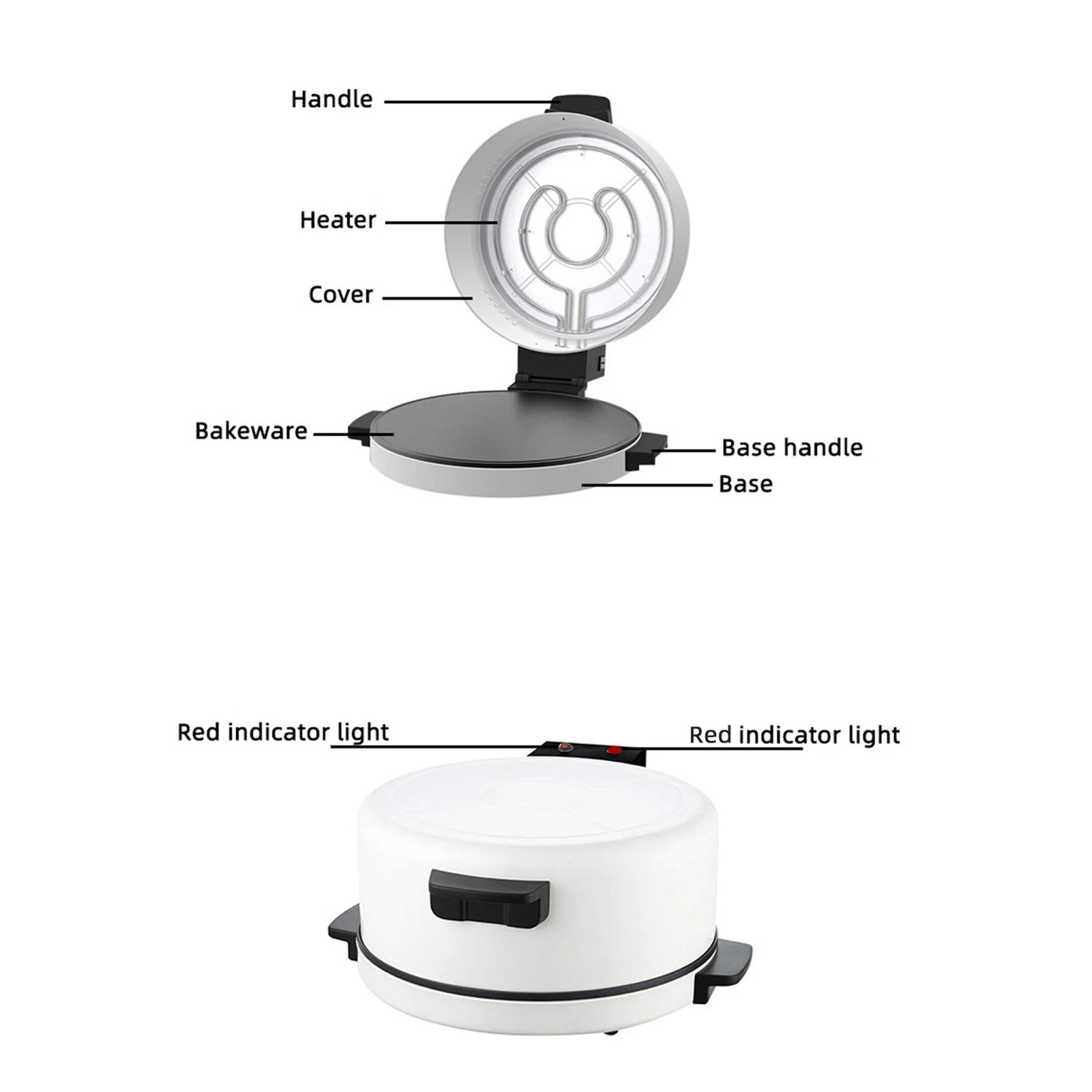 2000W Electric Pizza Oven Outdoor Indoor Portable 12 Inch Countertop Pizza Maker Steak Machine Toaster