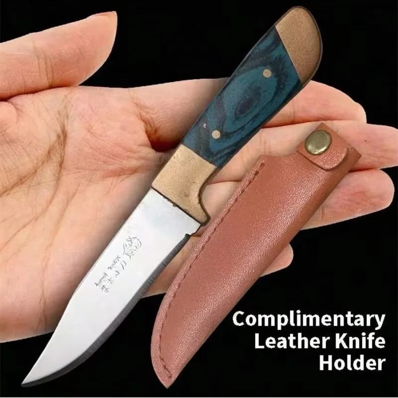 1PC mini portable fruit knife, sharp high-hardness meat knife with sheath, multi-purpose steak knife and BBQ knife