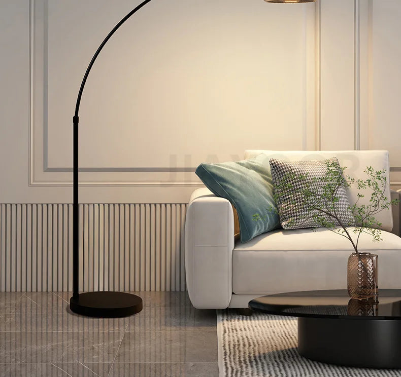 Italian Floor Lamp Living Room Sofa Side Standing Lamp Glass Fishing Lamp Light Luxury Bedroom Bedside Lamp Decorative Light LED