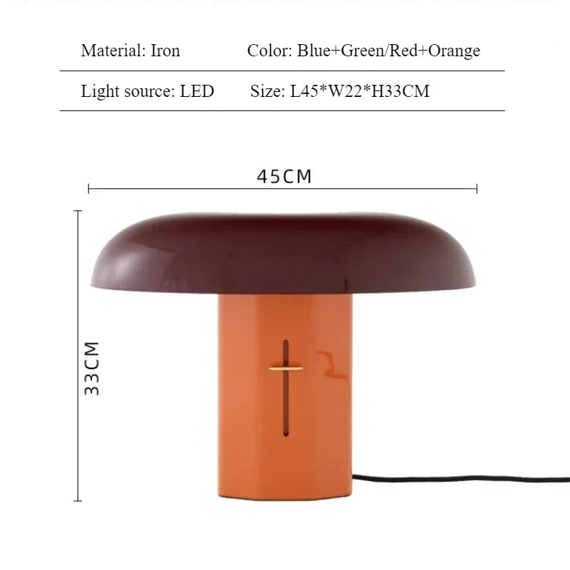 Italian Wrought Iron Table Lamp Creative Mushroom Shaped Design Living Room Bedroom Decoration Indoor LED Lighting Fixtures