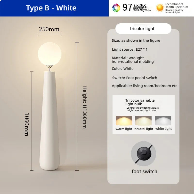 Italian Mushroom LED Floor Lamp Nordic Luxury Living Room Bedroom Floor Lamp Designer Sample Room Creative Simple Standing Lamp