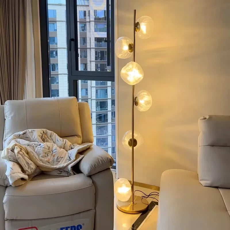 Italian Style Floor Lamp Light Luxury Living Room Bedroom Lava Glass Villa Nordic Minimalist Vertical Atmosphere Art Lamp 2025