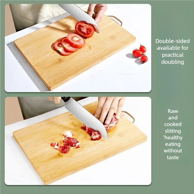 Kitchen bamboo cutting board knife board Large rectangular cutting board thickened solid wood cutting board fruit cutting board