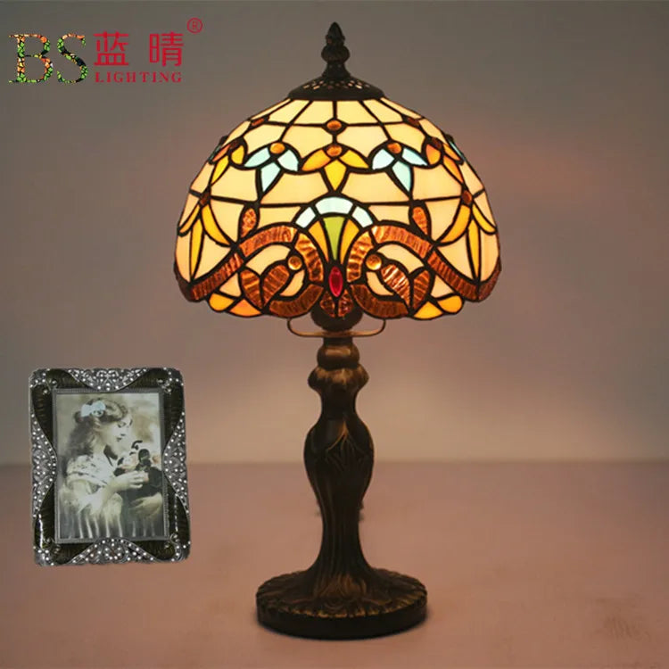 European Tiffany Table Lamp For Indoor Bedroom Bedside Retro Creative Restaurant Cafe Bar Study Table Lamp