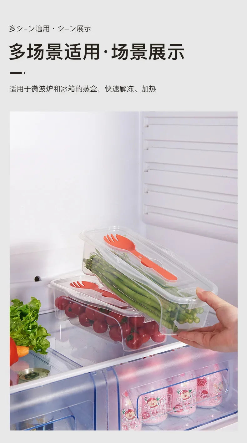 Microwave Pasta Cooking Box with Strainer Heat Resistant Pasta Box With Salad Spoon Steamer Spaghetti Cooker Kitchen Accessories