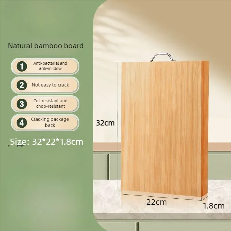 Kitchen bamboo cutting board knife board  rectangular cutting board thickened solid wood chopping board wood fruit cutting board