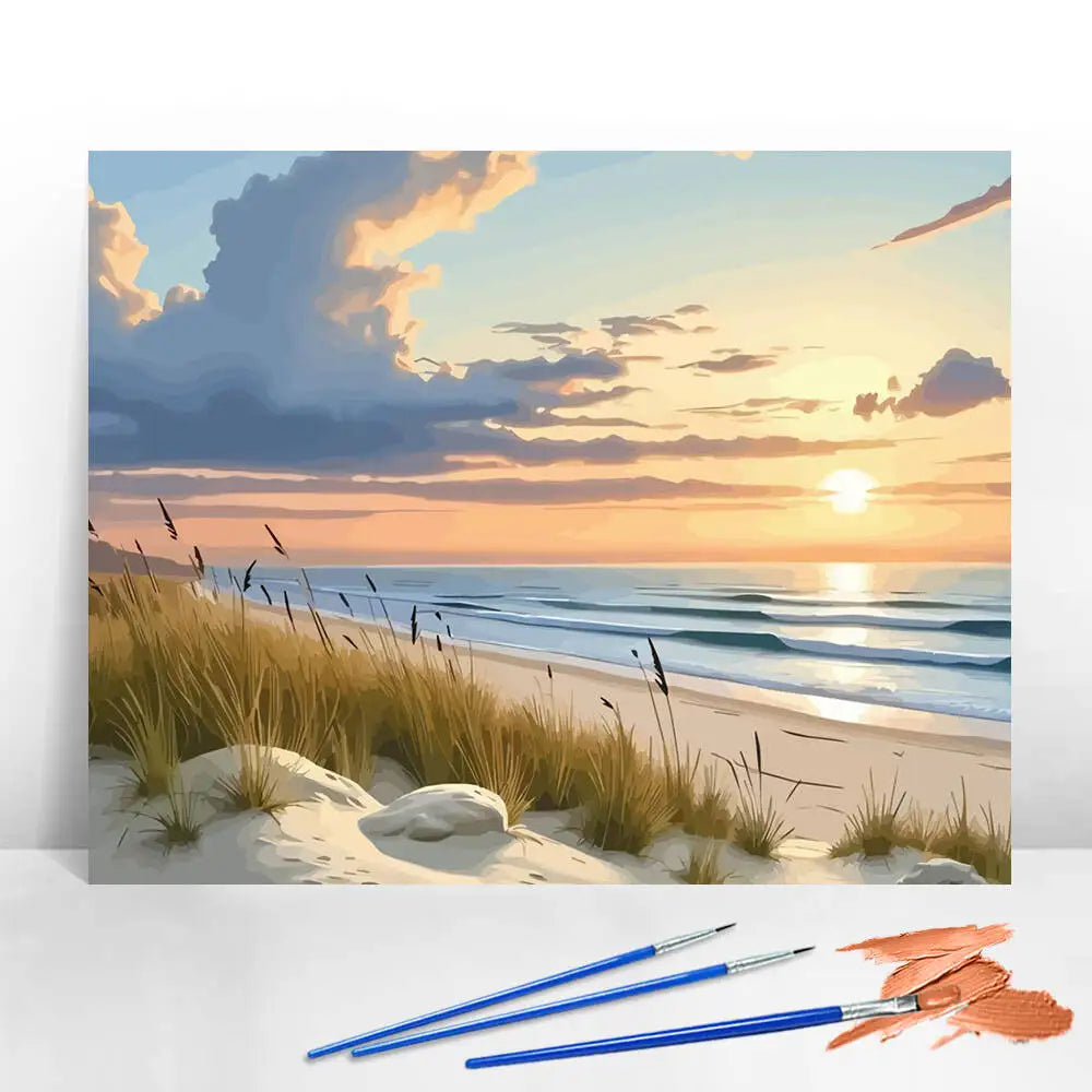 DIY Painting By Numbers Sea Beach Digital Oil Painting Scenery Drawing On Canvas Adult Number Painting Landscape Handmade Gift