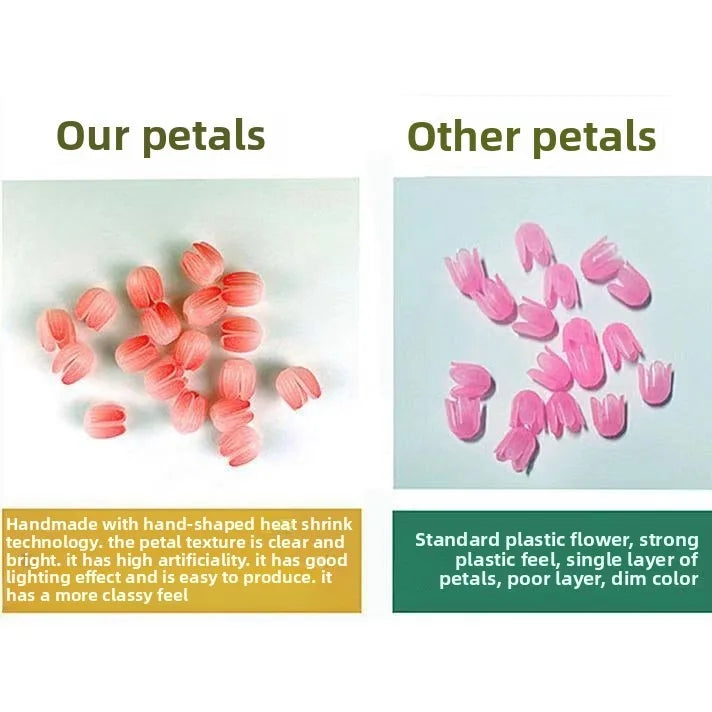 20 Tulip Flowers Finished Night Light Ornament Creative Handmade DIY Simulation Flower Lamp Holiday Gift Decoration