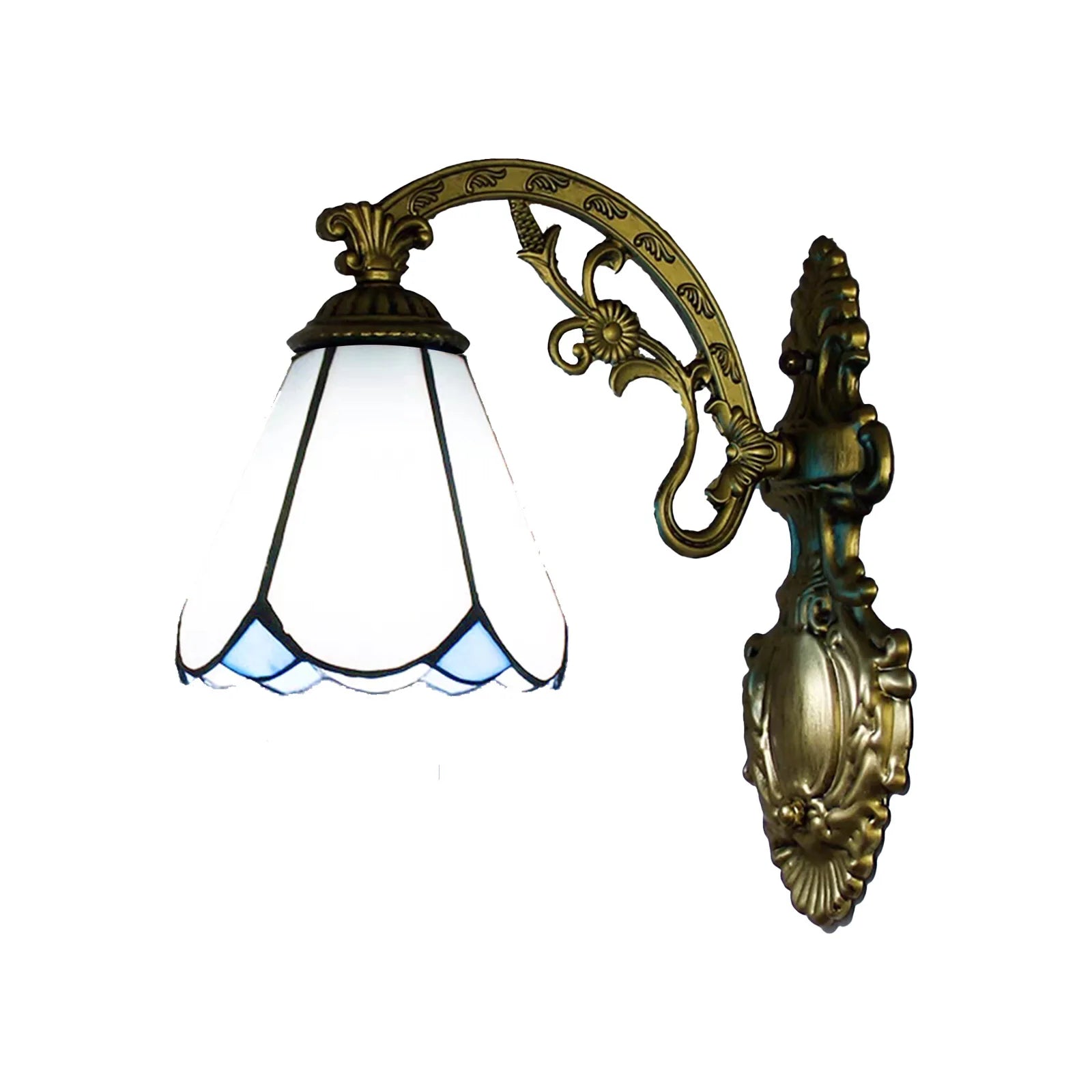 European Tiffany Colorful Glass Wall Lamp Bedroom Bedside Lamp Retro Creative Dining Room Balcony Aisle Staircase Light