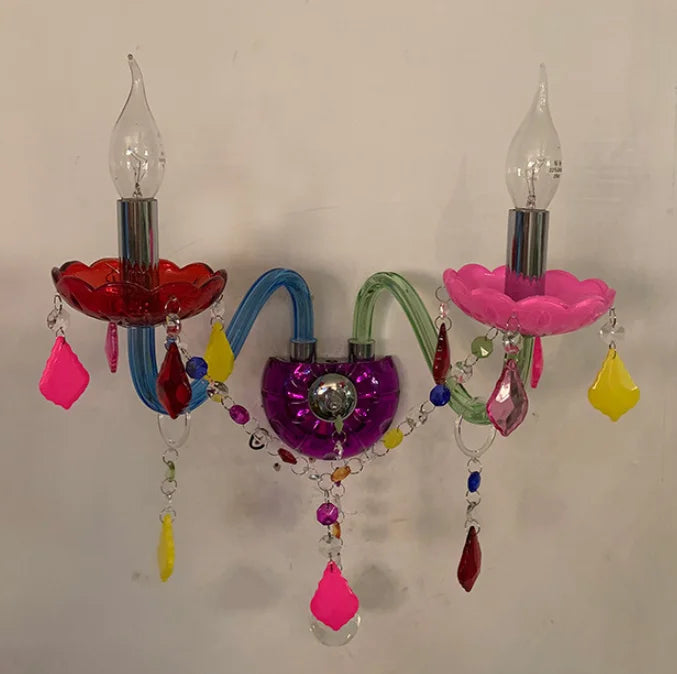 Decorative Colorful Chandelier Bohemia Chandelier lustres de cristal Decoration Tiffany Pendants and Chandeliers Home Lighting