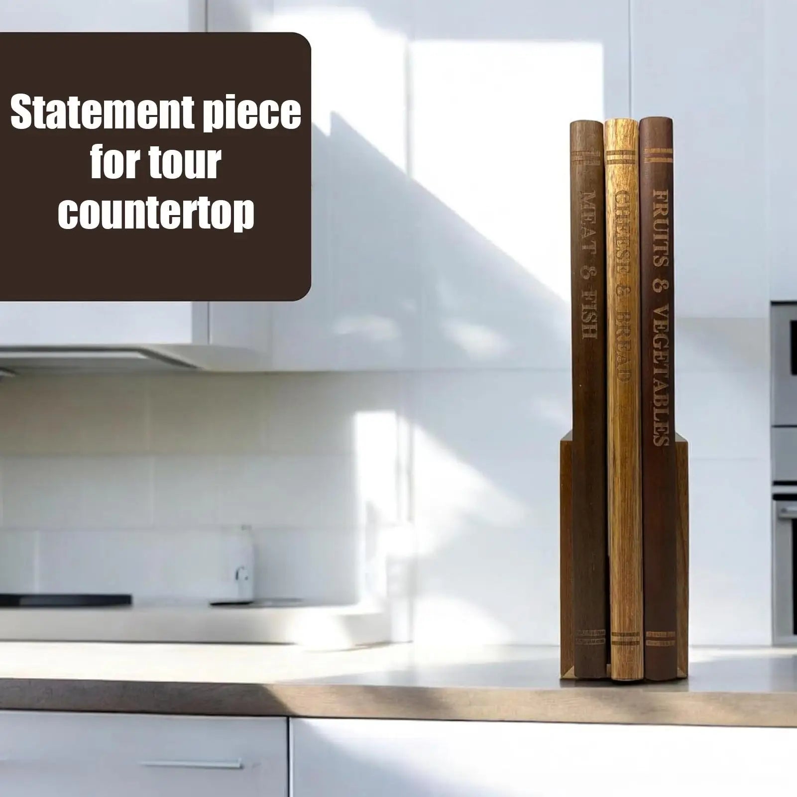 Cutting Boards for Kitchen 3 Pieces Book Shaped Thickened cutting Boards for Cheese Meat Vegetables Home Kitchen Supplies