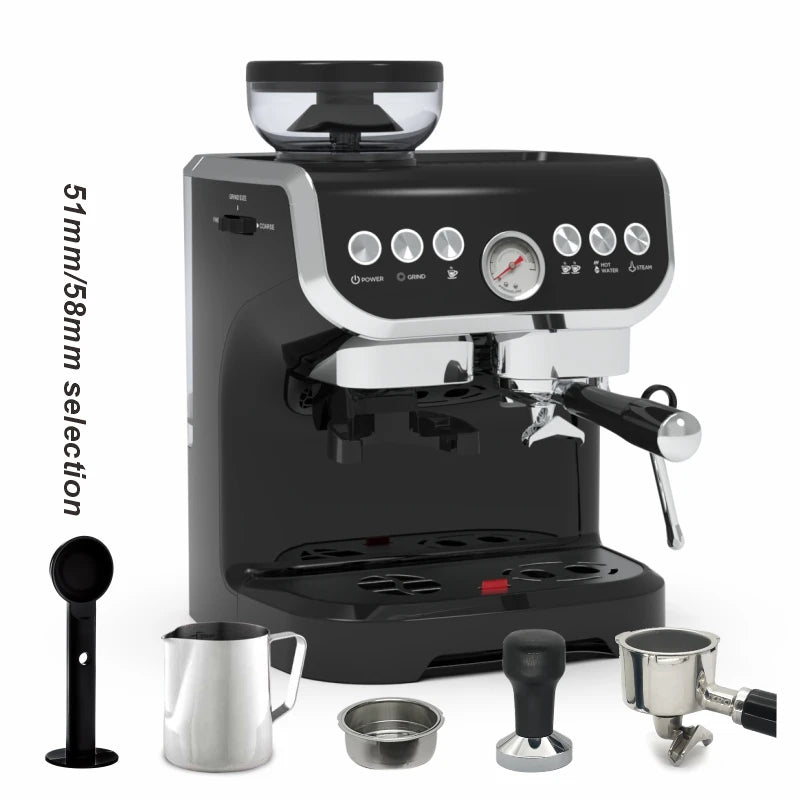 Buy Italian Coffee Automatic Machines Brands Cafetera Express Professional Espresso Cappuccino Coffee Maker With Mill