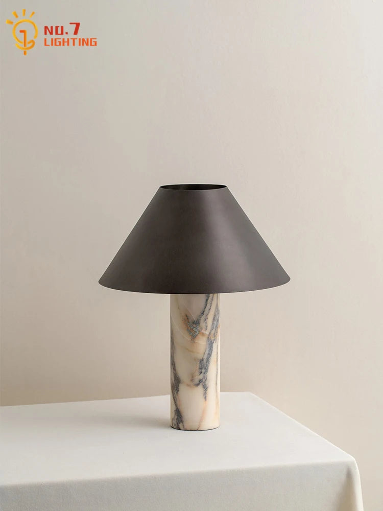 Italian Design Marble Stone Table Lamp LED E27 Minimalist Modern Desk Lights Home Decor Living/model Room Bedroom Study Cafe Bar