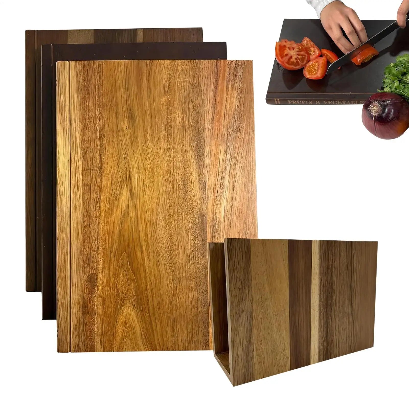 Cutting Boards for Kitchen 3 Pieces Book Shaped Thickened cutting Boards for Cheese Meat Vegetables Home Kitchen Supplies