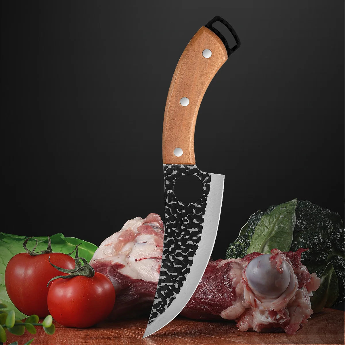 Handmade Forged Kitchen Knife Butcher Knife Boning Knives Meat Cleaver Vegetables Cutter Professional Household Chef Cook Knife