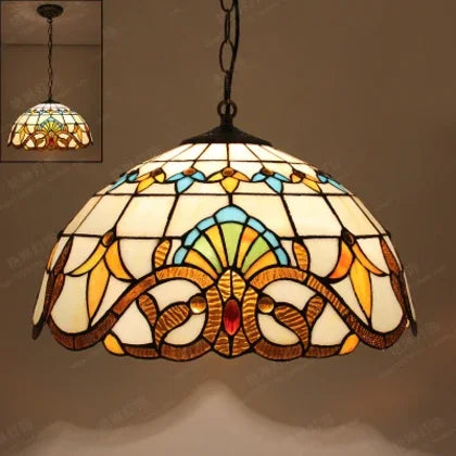 Tiffany Pendant Lights Kitchen Dining room Hallway Handmade Glass Hanging Lamp Indoor Nordic Home Decor Peacock Pendant Lamp