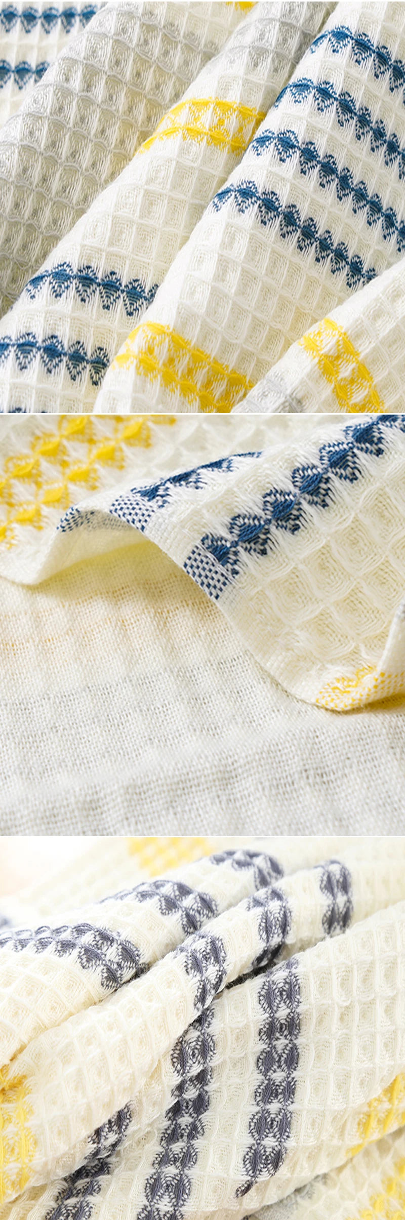 70x140cm Thickened 100%Cotton BathTowel Premium Striped Waffle Towel AdultKids Home super-Soft absorbent Not shedding hair Towel