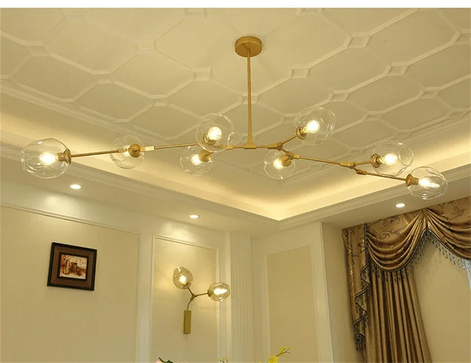 Modern Lustre Glass Chandelier LOFT LED Ceiling Lamp Pendant Lamp Living Dining Room Home Decor Hanging Lights Kitchen Fixtures