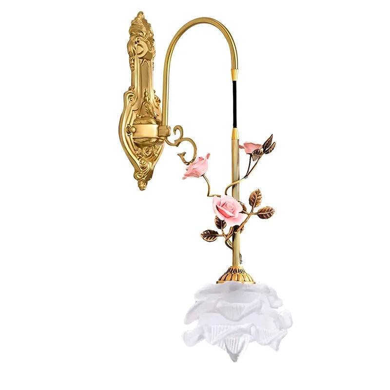 Floral lamp vintage Led copper Glass ceiling Chandelier,Dining room,Living Room,Restaurant decoration home lighting loft lamp