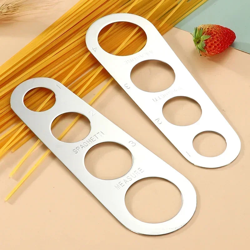 Kitchen Accessories Stainless Steel Pasta Noodle Measure 1Pcs 4 Holes Spaghetti Measurer Italian Pasta Accessories