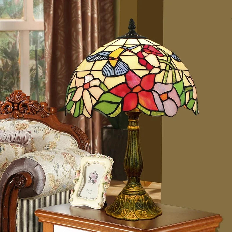 2025 Turkish Table Lamp Tiffany Stained Glass With Dragonflys Vintage Desk Lamp Bedroom Mediterranean Restaurant Home Deco Light