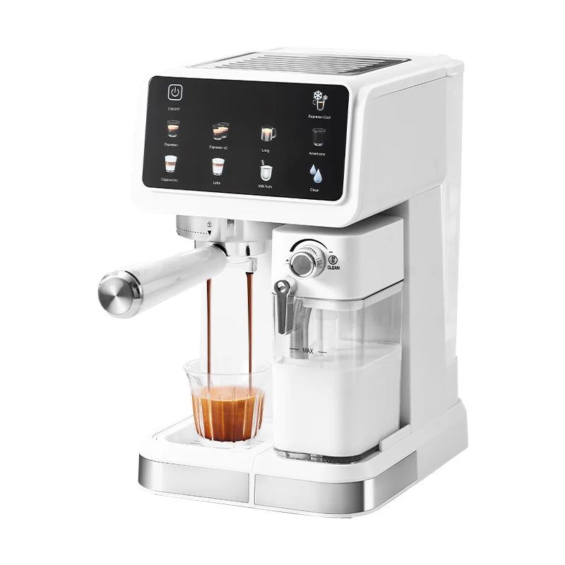 Household Coffee Machine - Semi-Automatic Italian Espresso Maker with High-Pressure Steam Frothing for Barista Quality Coffee