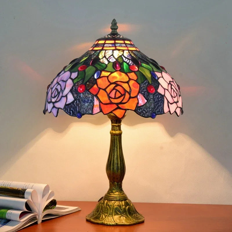2025 Turkish Table Lamp Tiffany Stained Glass With Dragonflys Vintage Desk Lamp Bedroom Mediterranean Restaurant Home Deco Light