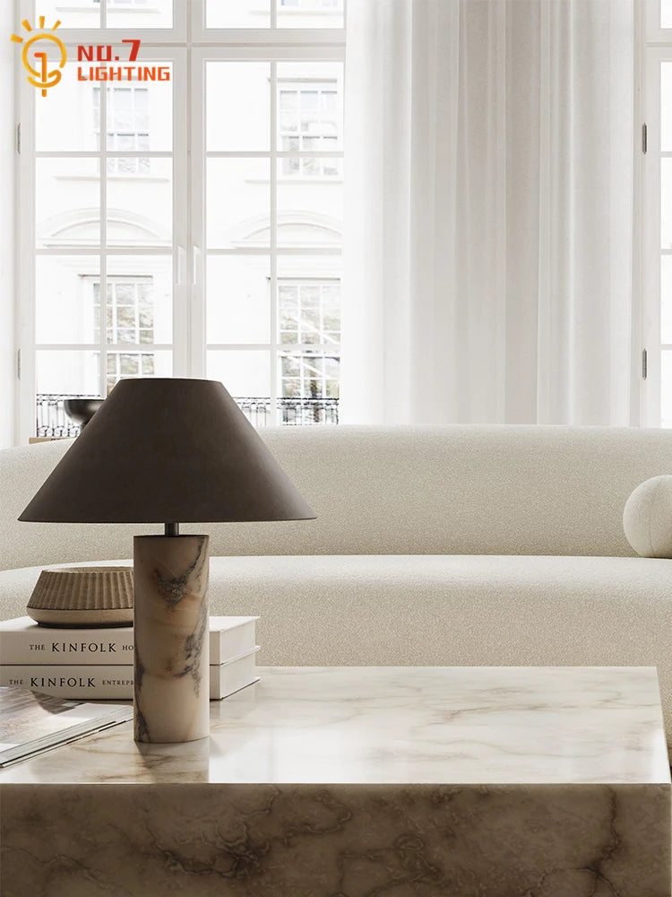 Italian Design Marble Stone Table Lamp LED E27 Minimalist Modern Desk Lights Home Decor Living/model Room Bedroom Study Cafe Bar
