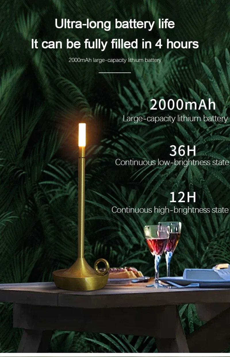 Candlelight Table Lamp LED Candle Charging Restaurant Bar Lamp Desktop Decoration Atmosphere Touch Night Light Led Desk Lamps